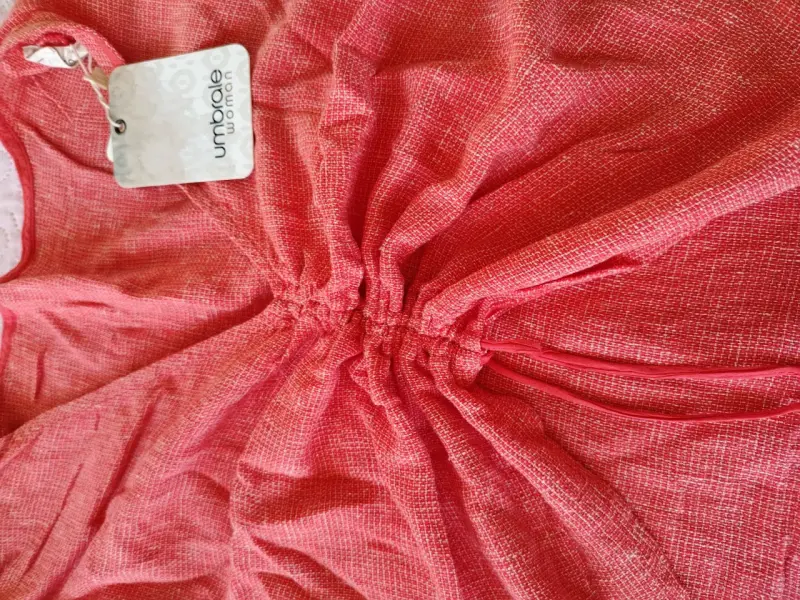 Blusa roja de lino con ajuste frontal Umbrale - 2