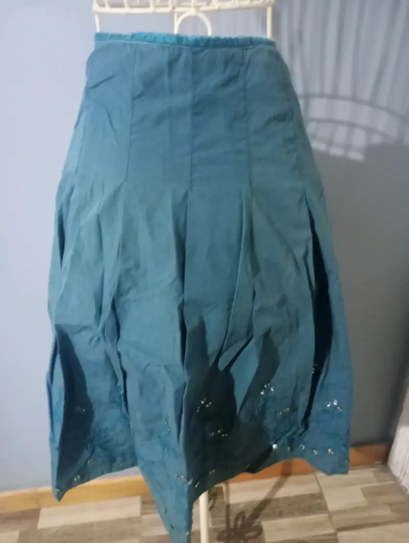 Falda azul con bordados Esprit - 1