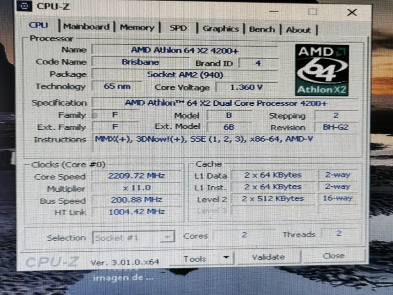 KIT PLACA ASUS+ATHLON 64 X2 4200 2.2GHz + 2GB DDR2 - 3
