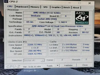 KIT PLACA ASUS+ATHLON 64 X2 4200 2.2GHz + 2GB DDR2 - miniatura 3