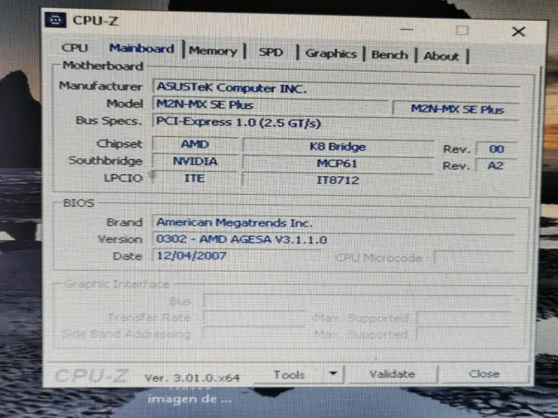 KIT PLACA ASUS+ATHLON 64 X2 4200 2.2GHz + 2GB DDR2 - 5