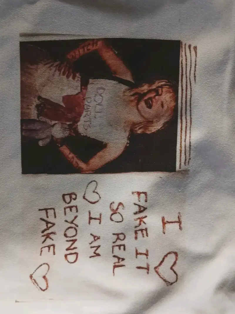 Polera Blanca Estampada Talla S - 2