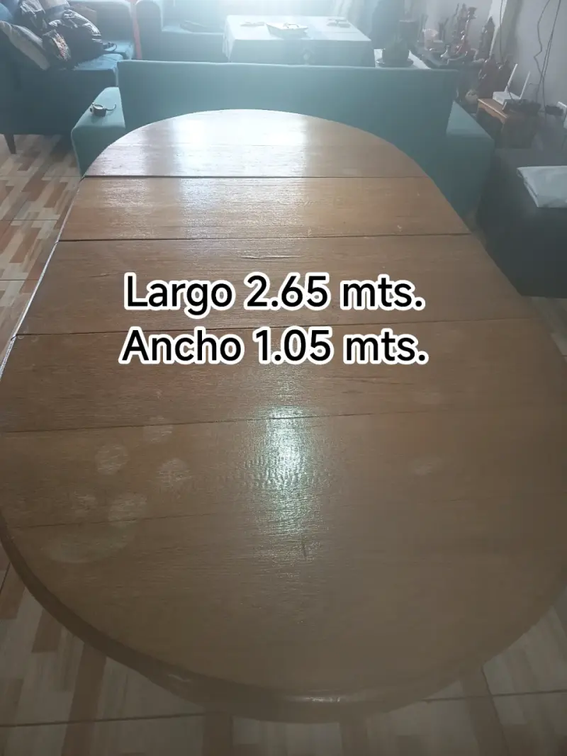Mesa de comedor de roble extensible - 1
