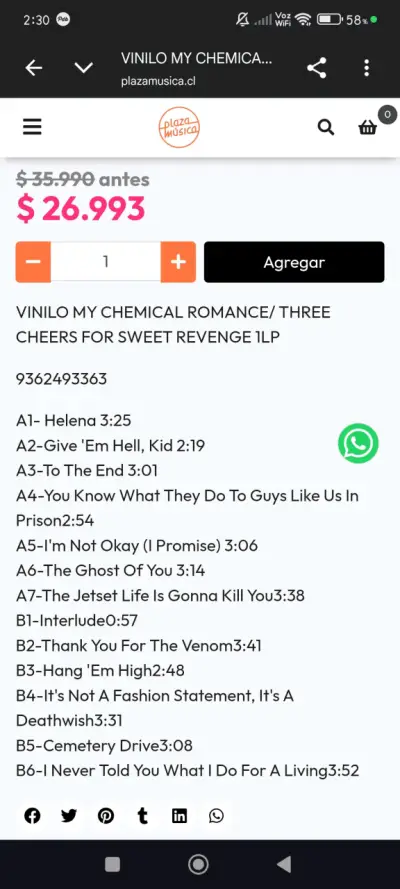 Vinilo MCR - miniatura 2