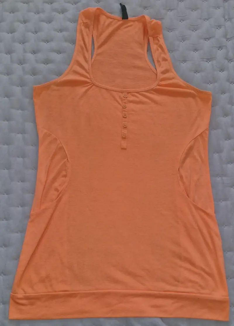 Polera sin mangas naranja para mujer - 1