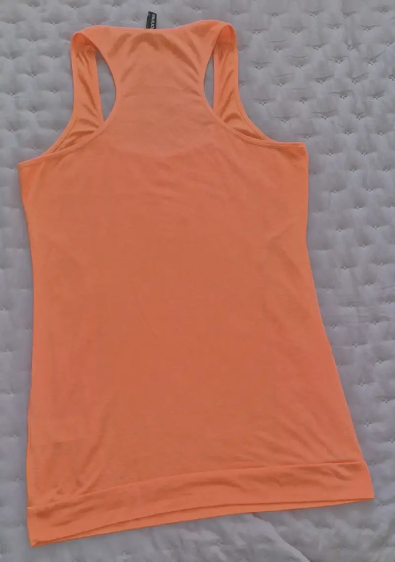 Polera sin mangas naranja para mujer - 2
