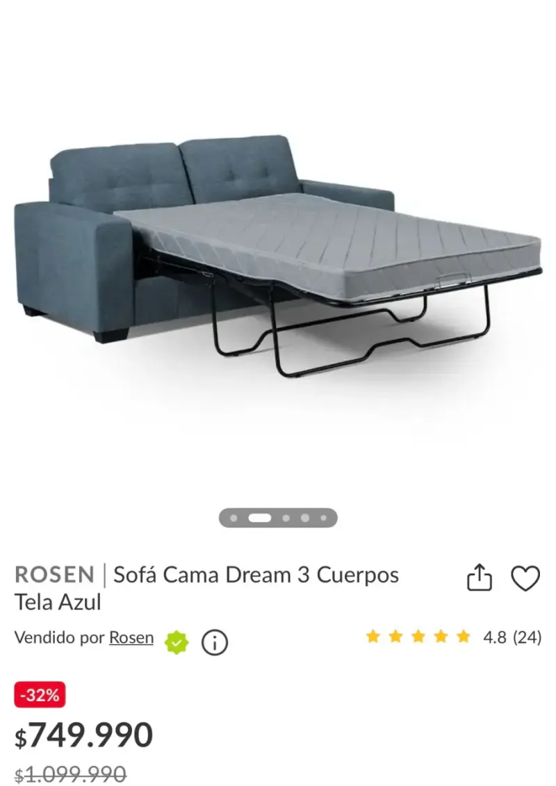 Sofá Cama Rosen Dream Azul - 6