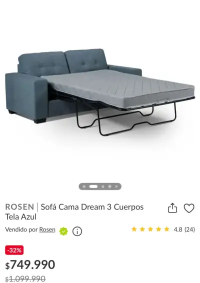 Sofá Cama Rosen Dream Azul - miniatura 6