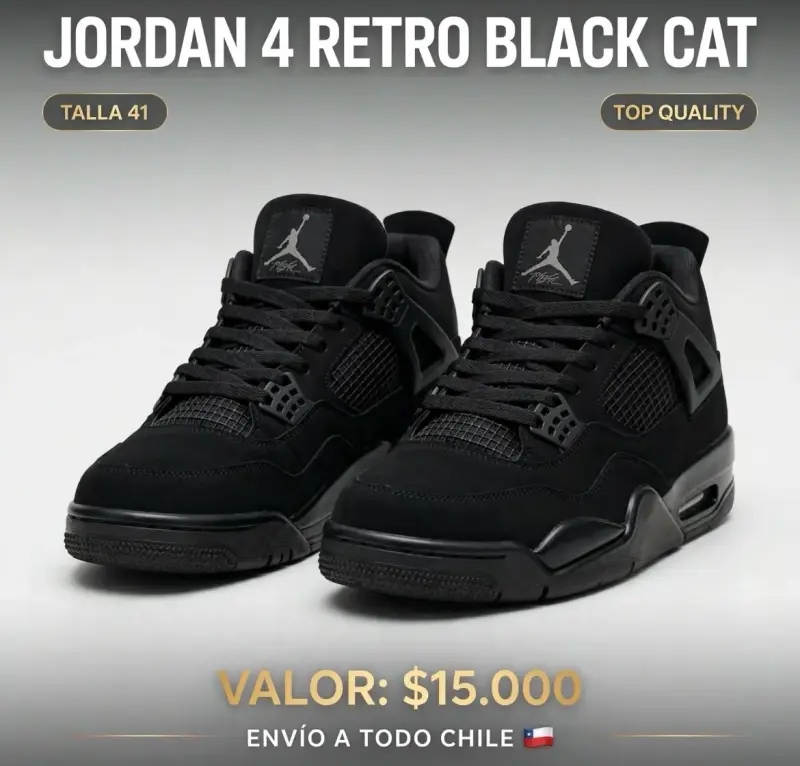 Zapatillas Jordan 4 Retro Black Cat Talla 41 - 1