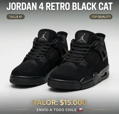 Zapatillas Jordan 4 Retro Black Cat Talla 41 - miniatura 1