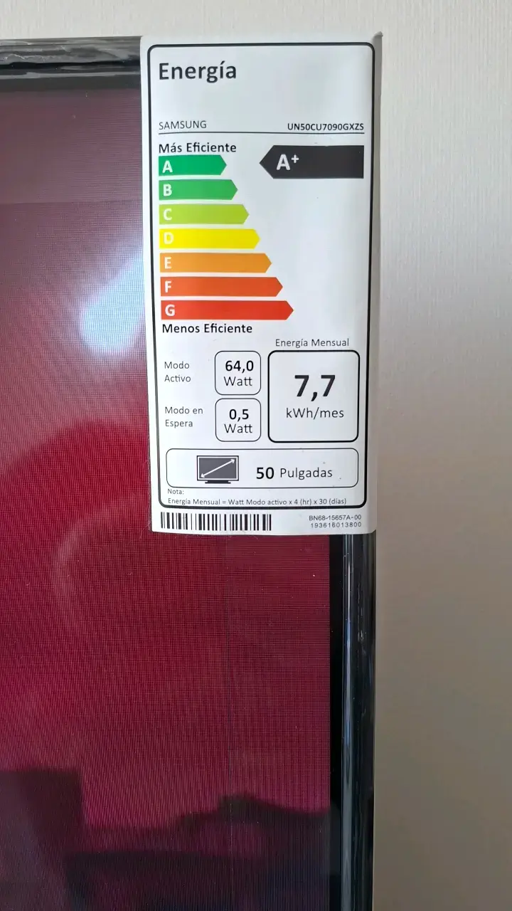 Televisor Samsung 50 pulgadas con eficiencia energética A+ - 2
