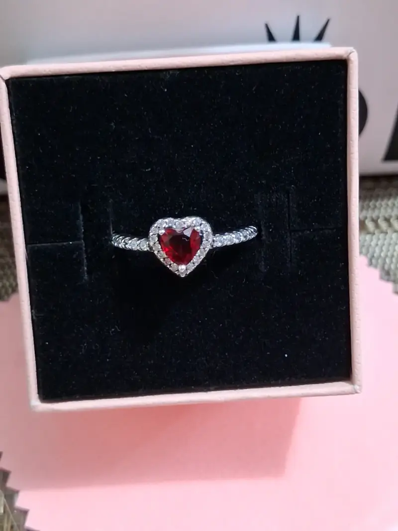 Anillo de plata con corazón de cristal Pandora - 1
