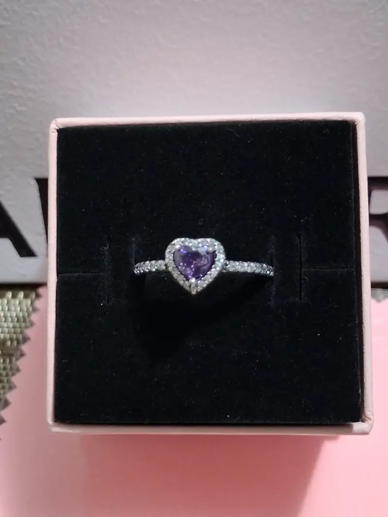 Anillo de plata con corazón de cristal Pandora - 3