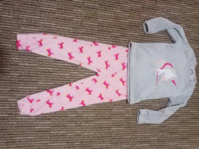 Pijama infantil talla 6 unicornio gris y rosa - miniatura 1