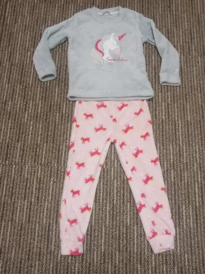 Pijama infantil talla 6 unicornio gris y rosa - 2