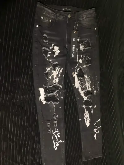 Jeans negros desgastados Purple talla 30/40CL - miniatura 1