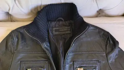 Chaqueta de cuero negra Basement - miniatura 2