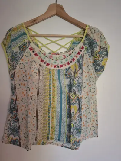Blusa estampada bohemia para mujer - miniatura 2