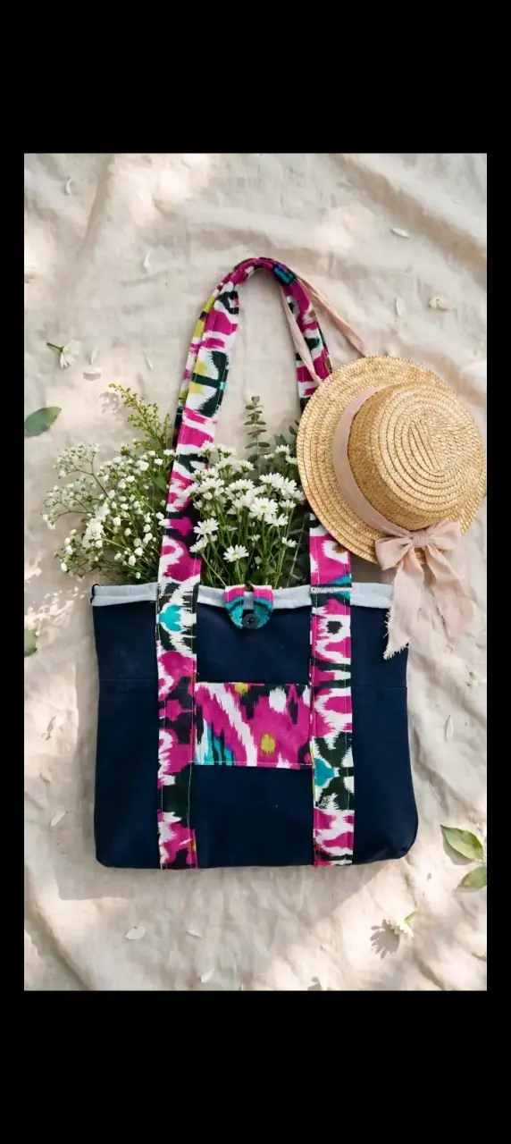 Bolso de tela estampado colorido - 2