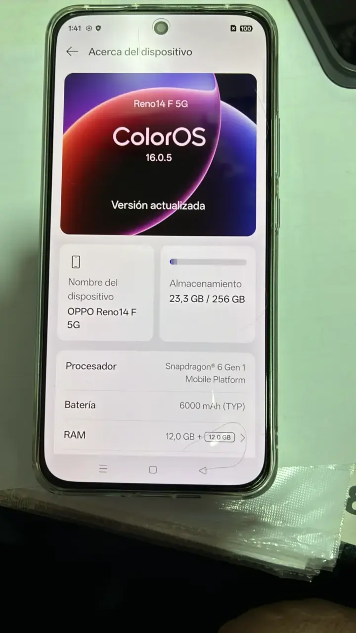 Smartphone OPPO Reno14 F 5G con 256GB de almacenamiento - 1