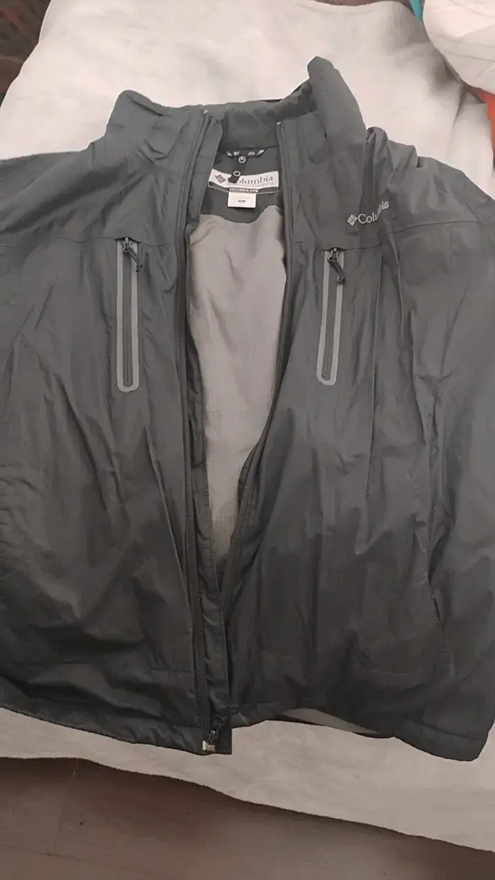 Chaqueta impermeable Columbia gris para hombre - 1