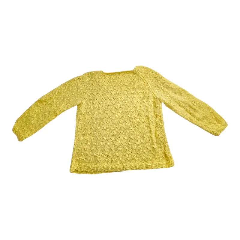 Sweater amarillo pastel tejido a mano talla M - 2