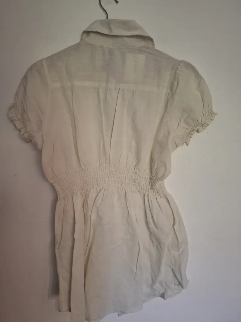 Blusa Beige de Manga Corta para Mujer - 3