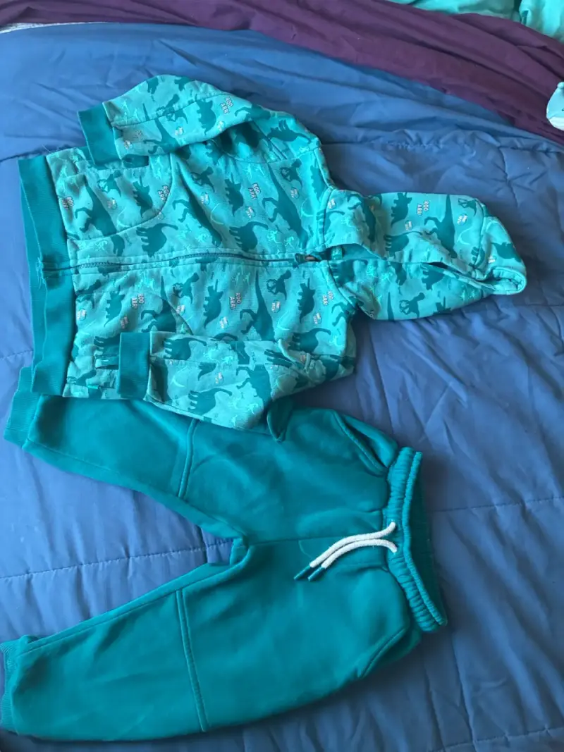 Conjunto de ropa infantil con diseño de dinosauri