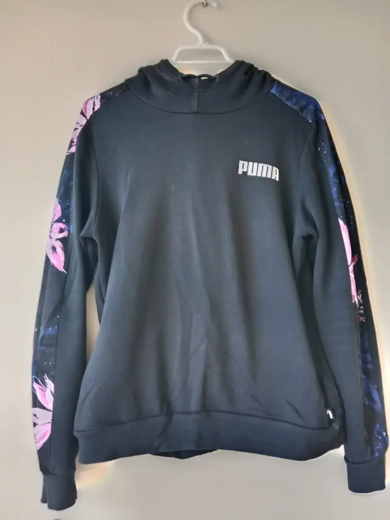 Polerón con capucha negro floral Puma para mujer - 1