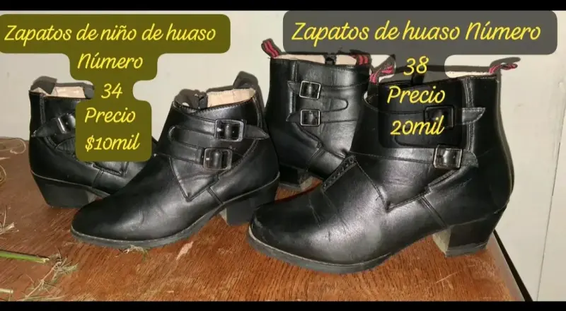 Zapatos de huaso para niño en cuero negro - 3