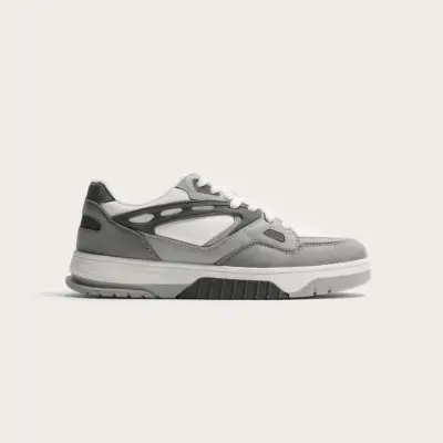 Zapatillas deportivas grises y blancas para hombre - miniatura 1