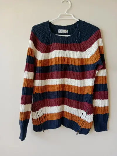 Suéter de rayas multicolor para mujer - miniatura 1