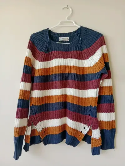 Suéter de rayas multicolor para mujer - miniatura 2