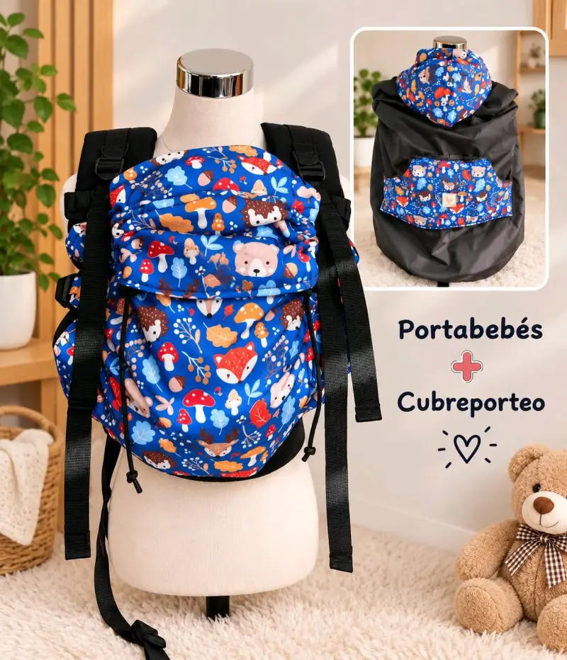 Portabebés ergonómico con diseño de animales
