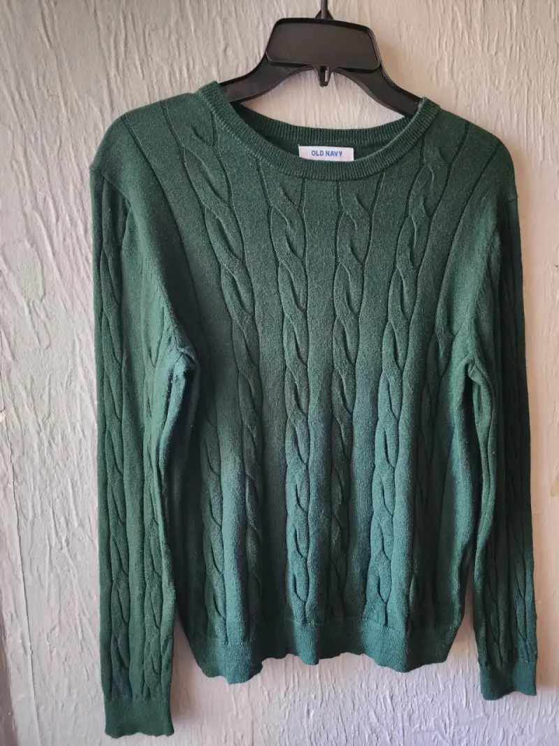 Suéter verde de punto trenzado Old Navy - 1