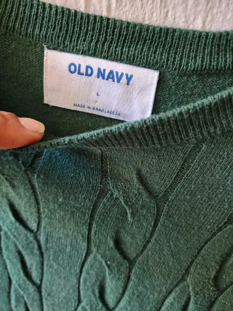 Suéter verde de punto trenzado Old Navy - 2