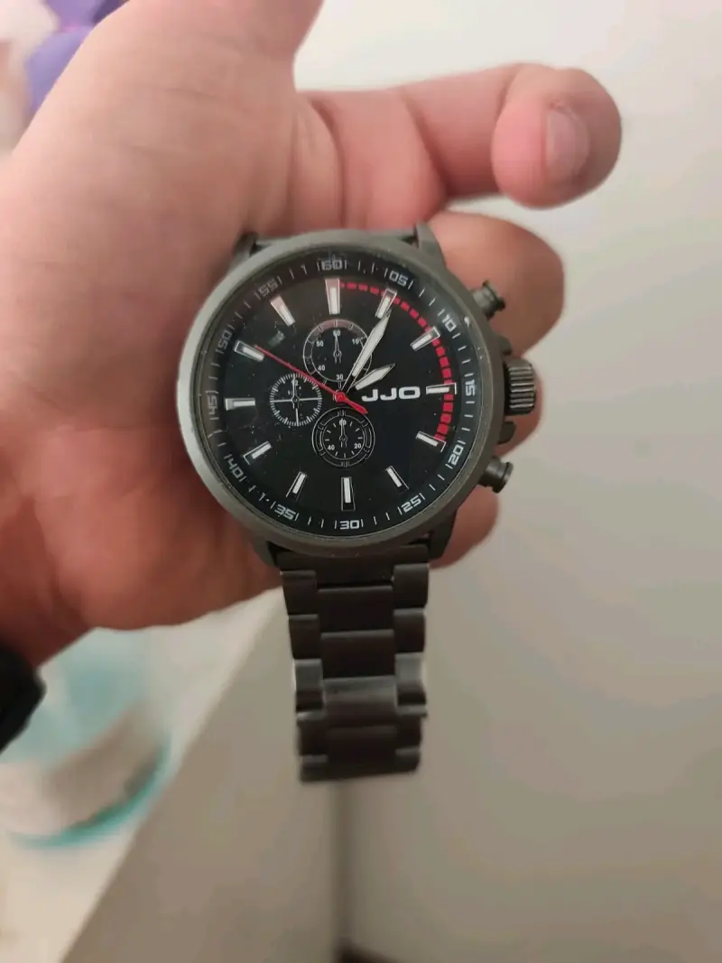Reloj de pulsera JJO cronógrafo negro