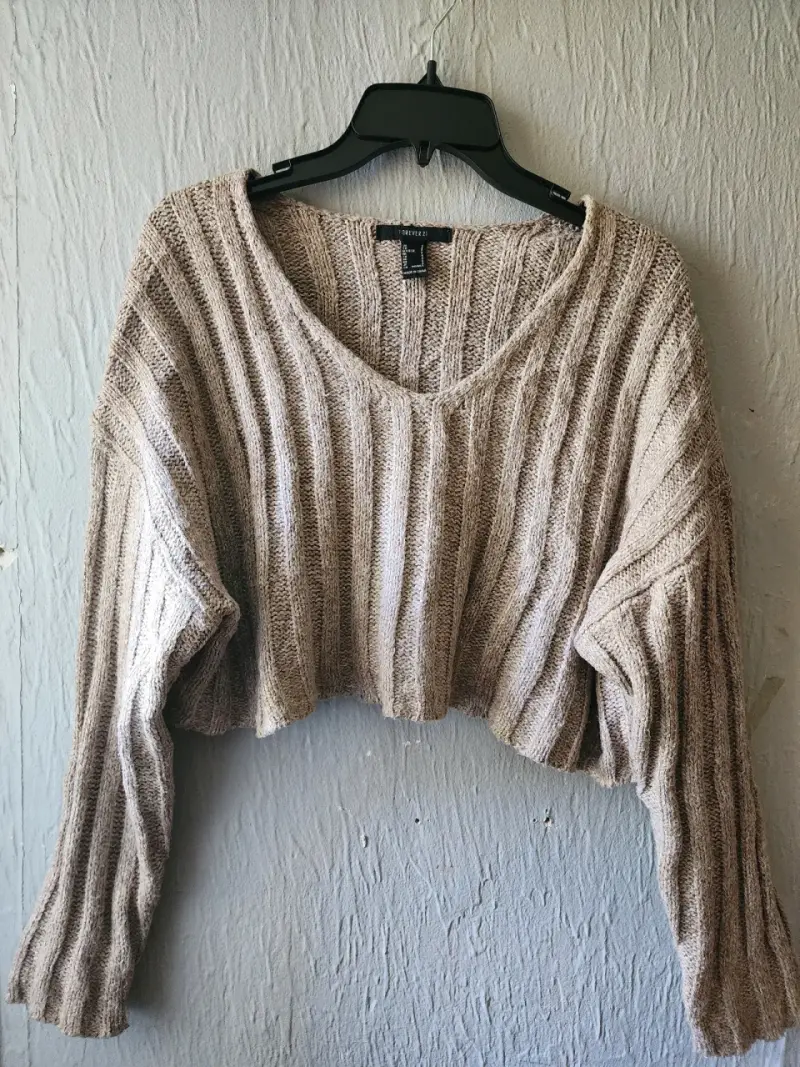 Suéter de punto beige Forever 21 para mujer - 1