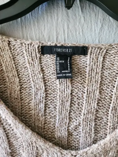 Suéter de punto beige Forever 21 para mujer - miniatura 2