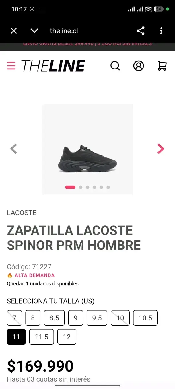 Zapatillas Lacoste Spinor PRM Hombre Negras - 3