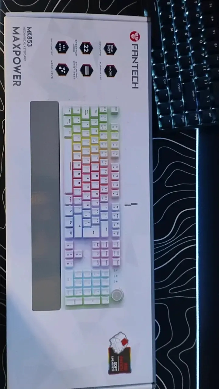 Teclado mecánico Fantech MaxPower blanco - 3