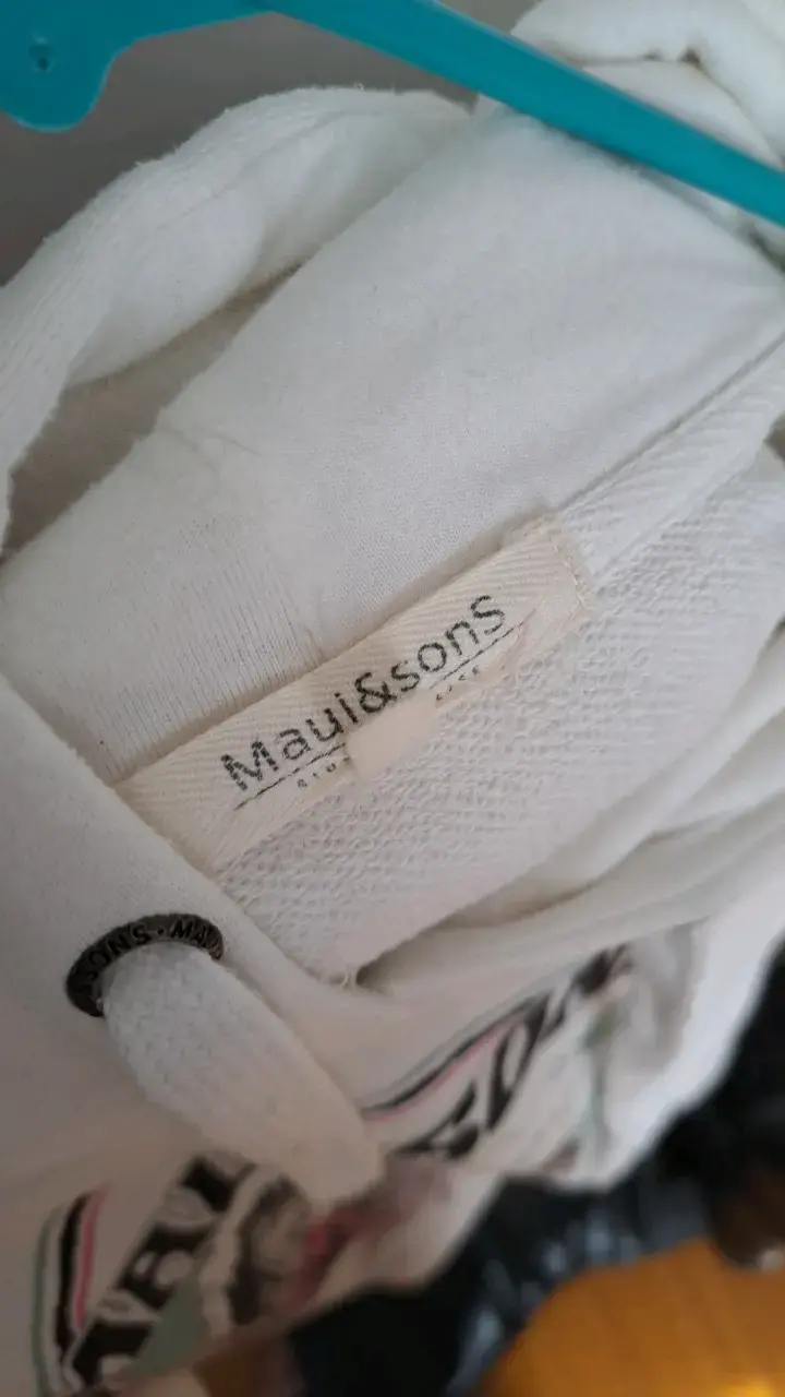 Polerón con capucha Maui & Sons blanco estampado - 3