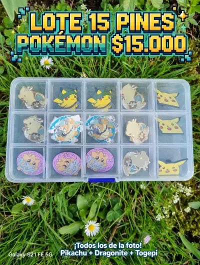 Lote de 15 Pines Pokémon con Pikachu y Dragonite - miniatura 1
