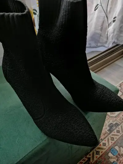 Botines de tacón negro Evoque talla 40 - miniatura 1