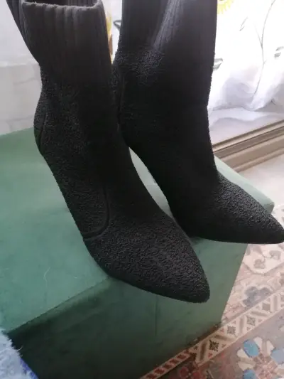 Botines de tacón negro Evoque talla 40 - miniatura 3