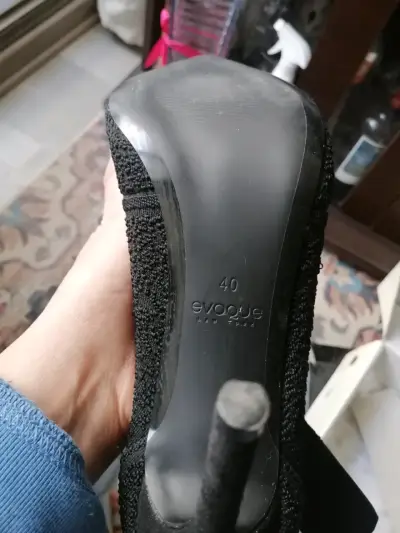 Botines de tacón negro Evoque talla 40 - miniatura 4