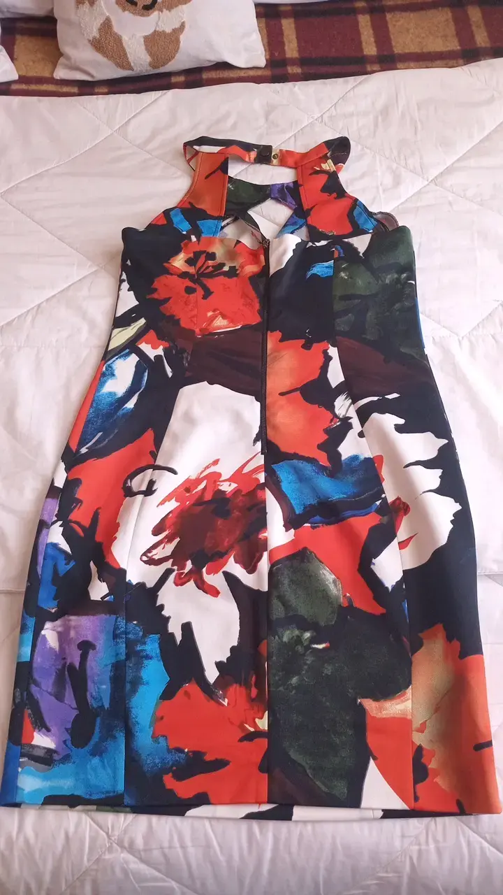 Vestido sin mangas estampado floral colorido - 3