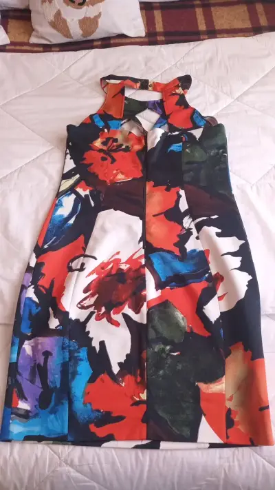 Vestido sin mangas estampado floral colorido - miniatura 3