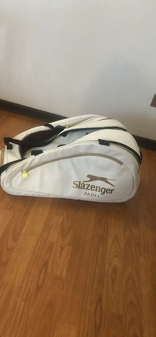 Bolso de pádel Slazenger blanco con compartimentos - 1