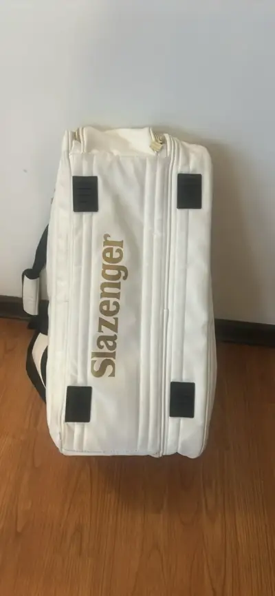 Bolso de pádel Slazenger blanco con compartimentos - miniatura 2